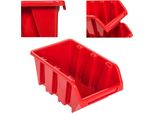 10 X Scatole Impilabili Per Officina Garage Scatole Di Immagazzinaggio Aperte Botle Scatole Di Immagazzinaggio Aperte Casse Di Smistamento Scatole 80X115X60 Mm Rosso Casse Di Immagazzinamento In Plastica Impilabili