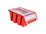 10 X Scatola Di Stoccaggio In Plastica Impilabile Scatola Di Smistamento Con Coperchio 100X155X70 Rosso