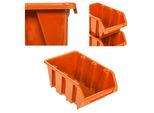 100 X Scatole Impilabili Officina Garage Scatole Di Immagazzinamento Aperte Botle Scatole Di Immagazzinamento Aperte Casse Di Smistamento Scatole 100X150X70 Mm Arancione Casse Di Immagazzinamento In Plastica Impilabili