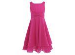 Ragazze Abito Estivo Taglia 164 Cm Abito Da Festa Senza Maniche In Chiffon Lunghezza Ginocchio Matrimonio Ragazza Di Fiori Abito Da Damigella D'onore