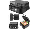 Maltec Piastra Per Waffle Lcd WM2200W Grill Elettrico Piastra Per Waffle Teglia Per 2 Waffle Grandi