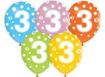 Palloncini Numero 3 Compleanno 12" 5Pz Godan"