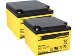 Batteria Di Ricambio Per Centrale Antincendio Siemens FC2020-AA 2 X Batteria Agm 12V 26Ah Con Vds