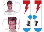 David Bowie - Set Tazza/Calza "Aladdin Sane"", Blitz PM10944 (Taglia Unica) (Bianco/Rosso)"