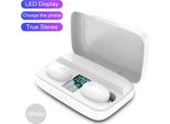W2S Dual Earbuds Tws Bluetooth 5.0 Wireless Stereo Headset 1800Mah Cuffie Sportive Bianco