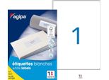 Agipa 118989 Agipa Etichette Universali, 199,6 X 289,1 Mm, Bianco