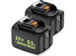 Batteria Agli Ioni Di Litio Da 18V, Capacità Di 3,0Ah E 6,0Ah, Ampia Compatibilità Con Gli Utensili, 2 Pezzi 18V 6,0AH, 18V