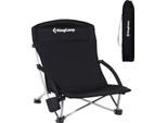 Sedia Pieghevole Da Campeggio King Camp Deluxe Con Braccioli In Acciaio - Nera