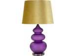 Lampada Da Tavolino Mauro Ferretti Milva Violetto-Gialla, Tre Luci E27 Ø 40X70 Cm