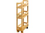 Kesper Scaffale Con Ruote 15 X 74 X 36 Cm, Bambù Kesper 24860