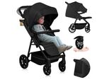 Passeggino Lionelo Mira Fino A 22 Kg, Ruote Girevoli A 360°, Filtro UPF50+, Cappottina Impermeabile Xxl Nera