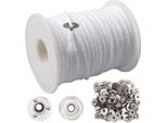 Filo Per Stoppino Di Candela Bianco 61 M Diametro 12,5 Mm Base 2,6 Mm Cotone Lega Di Alluminio Rotolo Per La Produzione Fai Da Te