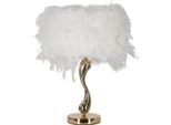Lampada Da Tavolo Mauro Ferretti Cart E27 Ø 25X47 Cm Bianco Oro