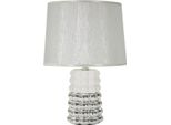 Lampada Da Tavolo Mauro Ferretti Lace E14 Ø 23X33 Cm Bianco Argento