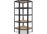 Shelfplaza Black 200X80X50 Cm Scaffale Angolare In Nero Con 5 Ripiani E 175 Kg Di Portata Per Ripiano