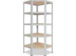 Shelfplaza Office 200X80X50 Cm Scaffale Angolare In Grigio Chiaro Con 5 Ripiani E 175 Kg Di Portata Per Ripiano