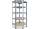 Shelfplaza Pro 200X60X30 Cm Scaffale Angolare In Zincato Con 5 Ripiani E 200 Kg Di Portata Per Ripiano