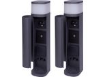 Novatool 2X Dissuasori Luminosi Da Esterno Con Presa Di Corrente Radio 2 Pieghevole Antracite Tonda Con Copertura Smart Wifi App IP44 Presa Di Corrente Da Giardino Presa Di Corrente Da Esterno Colonna Presa Di Corrente Da Giardino Torre (Elettrica)