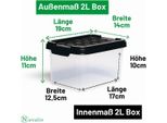 Novaliv 2X Scatole Con Coperchio Piccole 2 L Antracite Scatole In Plastica Impilabili Con Chiusura A Clip Senza Bpa 19 X 14 X 11 Cm