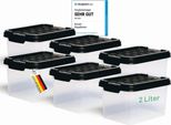 Novaliv 6X Scatole Con Coperchio Piccole 2 L Antracite Scatole In Plastica Impilabili Con Chiusura A Clip Senza Bpa 19 X 14 X 11 Cm