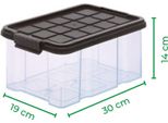 Novaliv 5X Contenitori Con Coperchio 5L Antracite Contenitori Impilabili Con Chiusura A Clip In Plastica Senza Bpa 30 X 19 X 14 Cm
