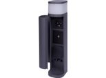 Novatool Dissuasore Luminoso Con Presa Di Corrente Radio 2 Pieghevole Antracite Rotondo Con Copertura Smart Wifi App IP44 Presa Di Corrente Presa Di Corrente Esterna Giardino Presa Di Corrente Esterna Colonna Presa Di Corrente Giardino Torre (Elettrica)