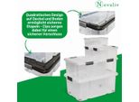 Novaliv Set Di 7 Contenitori Economici Con Coperchio Trasparente 1X45L + 2X 15L + 2X 5L + 2X 2L Impilabile Chiusura A Clip Scatole A Rotolo Senza Bpa