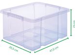 Novaliv 4X Scatole Con Coperchio 27L Antracite Scatole Impilabili Con Chiusura A Clip Scatola Di Plastica Senza Bpa 46,5X36,5X24 Cm