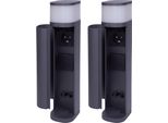 Novatool 2X Bitte Luminose Da Esterno Con Presa Di Corrente 2 Volte Tonda Antracite Con Copertura IP44 Presa Di Corrente Da Giardino Presa Di Corrente Da Esterno Colonna Presa Di Corrente Da Giardino Torre (Elettrica)