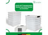 Novaliv 2X Scatole Di Stoccaggio Con Coperchio 15L Antracite Scatole Di Stoccaggio Impilabili Con Chiusura A Clip Scatola Di Plastica Senza Bpa 41 X 29 X 20 Cm