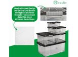 Novaliv 2X Contenitori Con Coperchio 5L Antracite Contenitori Impilabili Con Chiusura A Clip In Plastica Senza Bpa 30 X 19 X 14 Cm