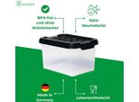 Novaliv 20X Scatole Con Coperchio Piccole 2 L Antracite Scatole In Plastica Impilabili Con Chiusura A Clip Senza Bpa 19 X 14 X 11 Cm