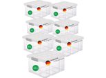 Novaliv Set Di 7 Pezzi Economici Con Coperchio Trasparente 1X45 L + 2X 15L + 4X 5L Impilabile Chiusura A Clip Scatole A Rotolo Senza Bpa