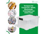 Novaliv 2X Scatole Di Stoccaggio Con Coperchio 15L Trasparenti Nestbar Scatole Di Stoccaggio Impilabili Con Chiusura A Clip Scatola Di Plastica Senza Bpa 41 X 29 X 20 Cm