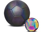 Pallone Da Calcio Illuminato, Pallone Da Allenamento Riflettente, Per Partite E Allenamenti, Incl. Rete E Perno Di Pompaggio, Misura 4/5