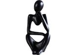 Inf Statua Di Pensatore Astratto - Decorazione In Resina Nero