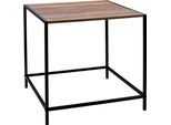2.03 Tavolino In Metallo Con Piano In Legno - Circa 49,5X49,5X49,5 Cm - Tavolino Decorativo In Nero/Naturale (Grande)