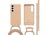 Samsung Galaxy S25/Samsung Galaxy S24 Custodia - Silicone - Imoshion Custodia Morbida/Manicotto Con Cinturino/Copertura Posteriore - Beige