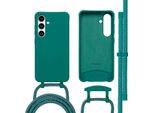 Samsung Galaxy S25/Samsung Galaxy S24 Custodia - Silicone - Imoshion Custodia Morbida/Manicotto Con Cinturino/Copertura Posteriore - Verde Scuro