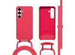 Samsung Galaxy S25/Samsung Galaxy S24 Custodia - Silicone - Imoshion Custodia Morbida Con Cinturino/Copertura Posteriore - Rosso