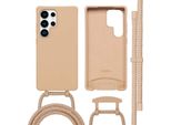 Custodia Samsung Galaxy S25 Ultra - Silicone - Imoshion Custodia Morbida/Manicotto Con Cinturino/Copertura Posteriore - Beige