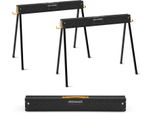 Set Di 2 Cavalletti Da Lavoro Costway Con Portata Fino A 500 Kg, Cavalletti Pieghevoli, Cavalletto Per Sega Con 2 X 4 Bracci Di Supporto E Maniglia, Cavalletti Pieghevoli Portatili, Cavalletto Per Impalcature 94X47X74Cm