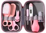 Set Per La Cura Del Bambino Tagliaunghie Spazzola Per Capelli Termometro Aspiratore Nasale Spazzolino Da Dito Kit Per La Cura Del Bambino Rosa