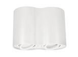 Faretto A Superficie Faretto A Superficie Skand 2 White 2Xgu10 Plafoniera Rotonda Bianca Doppia EDO777105 Edo