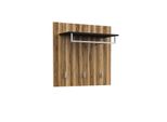 Pannello A Muro Con Appendiabiti E Scaffale Leonor - Satin Nussbaum / Touchwood