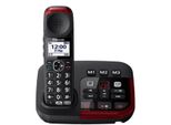 Panasonic KX-TGM420EXB Schwarzes schnurloses DECT-Telefon mit Anrufbeantworter und 1,8-Display