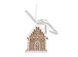 Ornamento Natalizio Clayre & Eef Casa Di Pan Di Zenzero 6X1X8 Cm In Poliresina Marrone