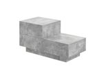 Comodino Con 2 Cassetti Comodino 38X70X35Cm Cassettiera Tavolino Tavolo Cassettiera Look Cemento [It.Casa]