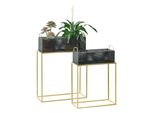 Supporto Per Piante Jurbise Set Di 2 Supporti Per Vasi Da Fiori Di Diverse Dimensioni Supporto Per Vasi Da Fiori Supporto Per Piante Supporto Per Fiori Metallo Ottone Colori/Nero