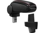 [Bracciolo Centrale, Perfetto Per Renault Clio Iii Dal 2005 (3 Porte, 5 Porte E Grandtour) - Bracciolo Con Vano Portaoggetti - Rivestimento - Similcuoio Nera Con Cuciture Rosse